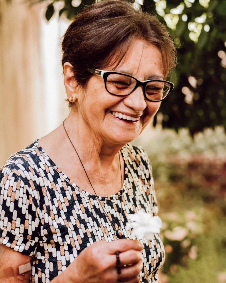 Joyful mature woman enjoying the outdoors
