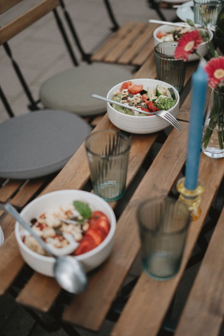 Healthy meals on a table