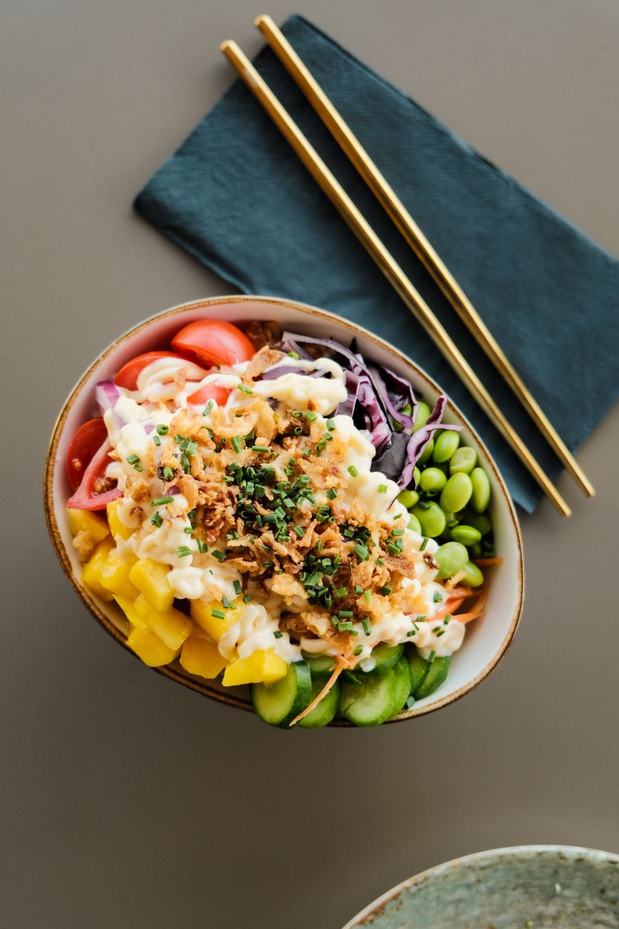 Colourful fresh healthy food bowl