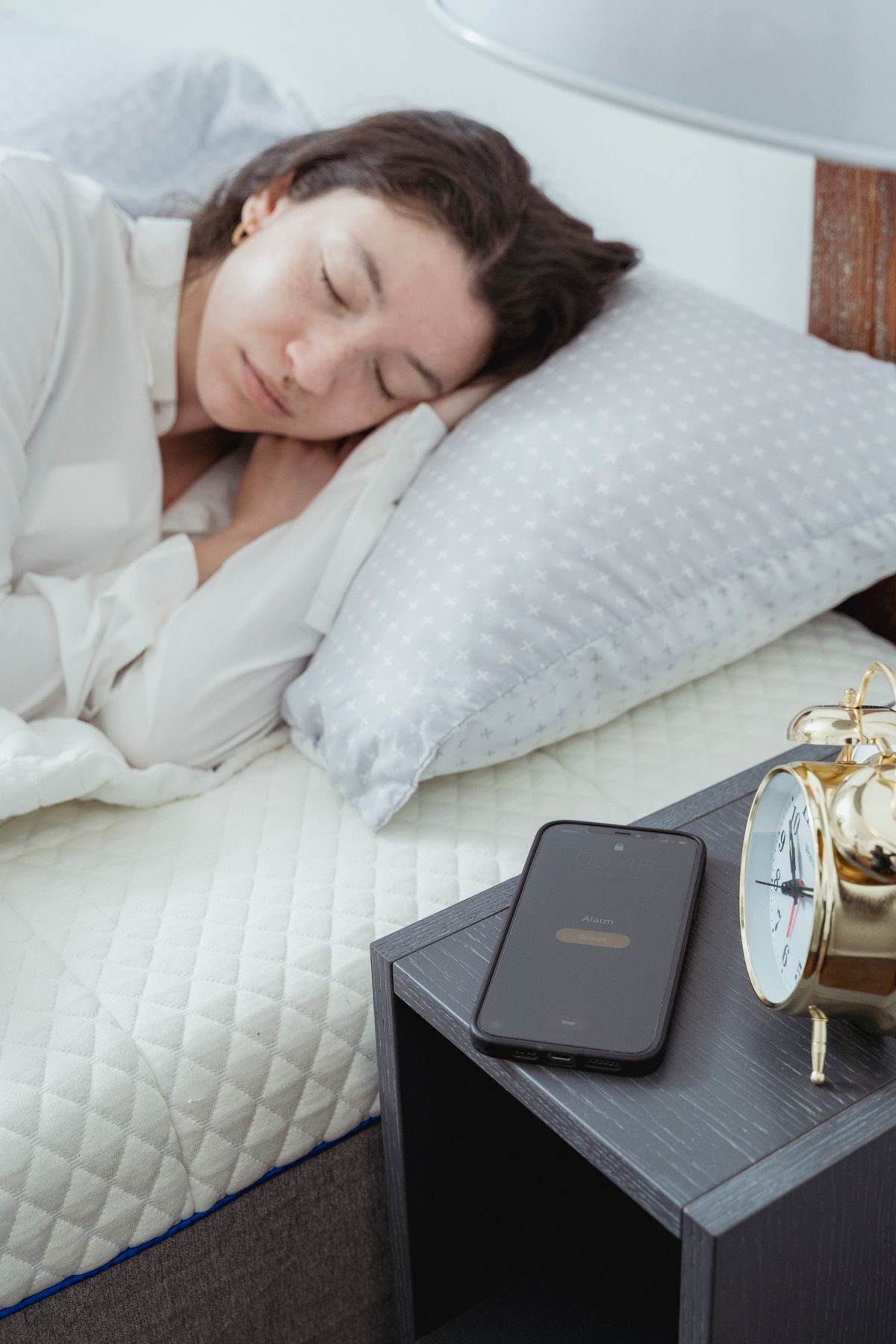 A woman relaxing calmly